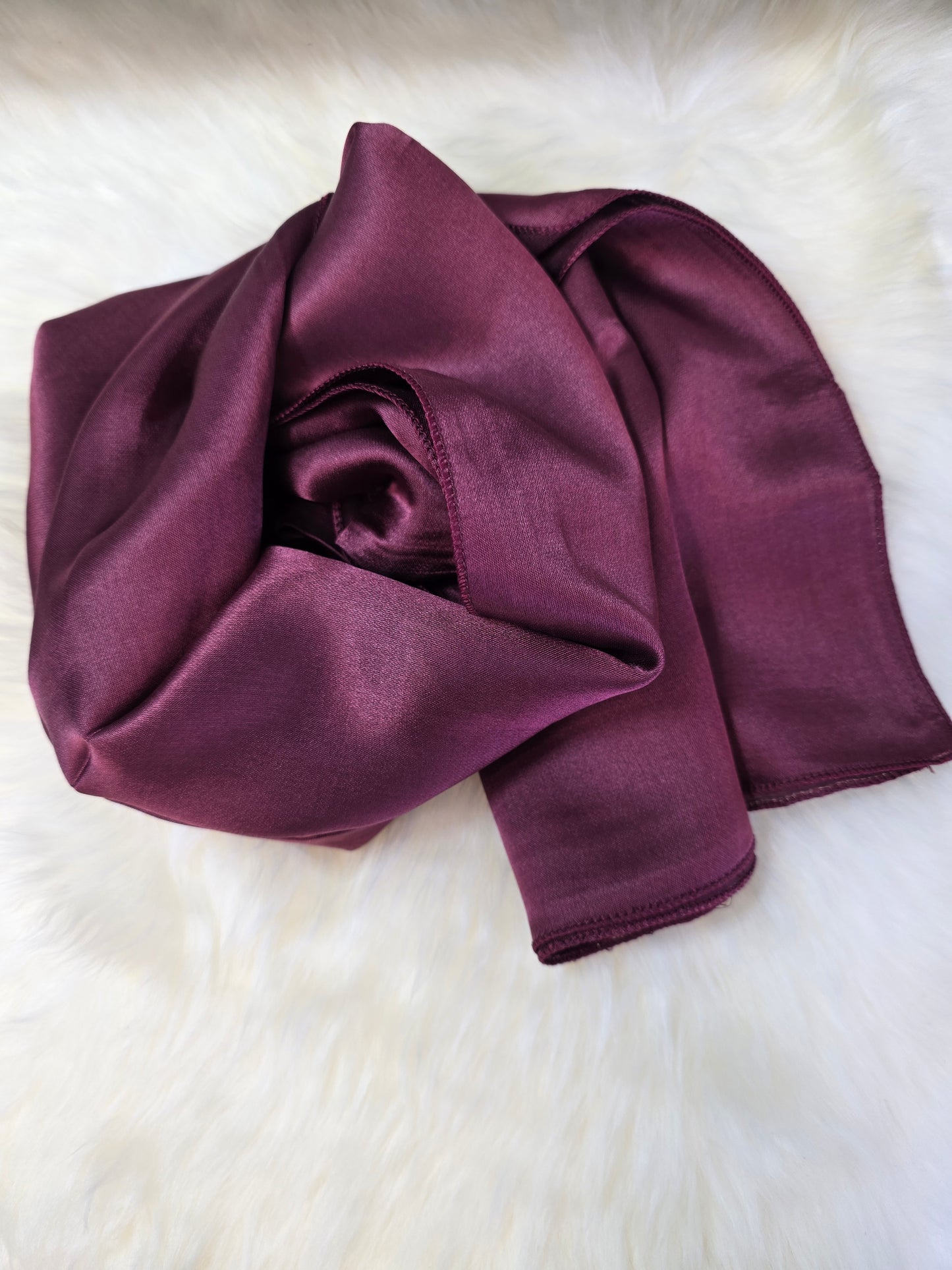 Foulard en Fibre de Soie Uni 170×60 cm Bordeau