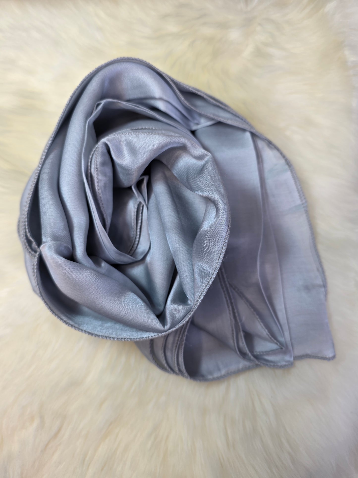 Foulard en Fibre de Soie Uni 170×60 cm Gris