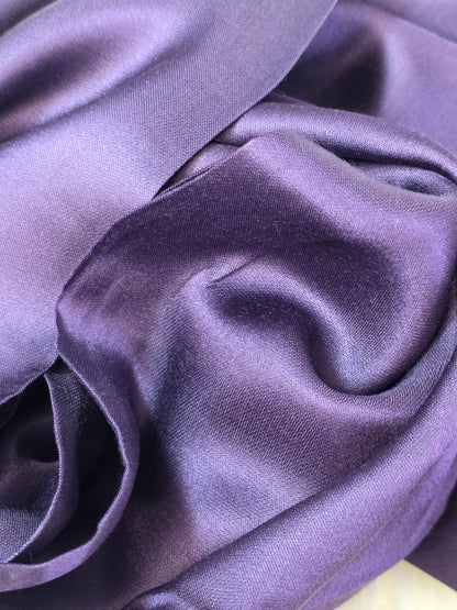Foulard en Fibre de Soie Uni 170×60 cm Mauve