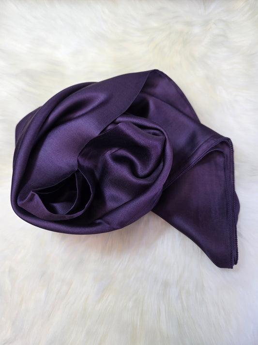 Foulard en Fibre de Soie Uni 170×60 cm Mauve
