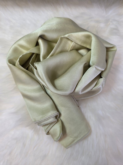 Foulard en Fibre de Soie Uni 170×60 cm Jaune