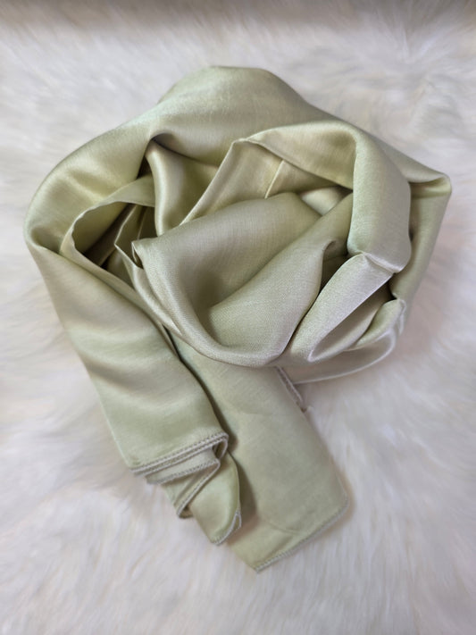 Foulard en Fibre de Soie Uni 170×60 cm Jaune