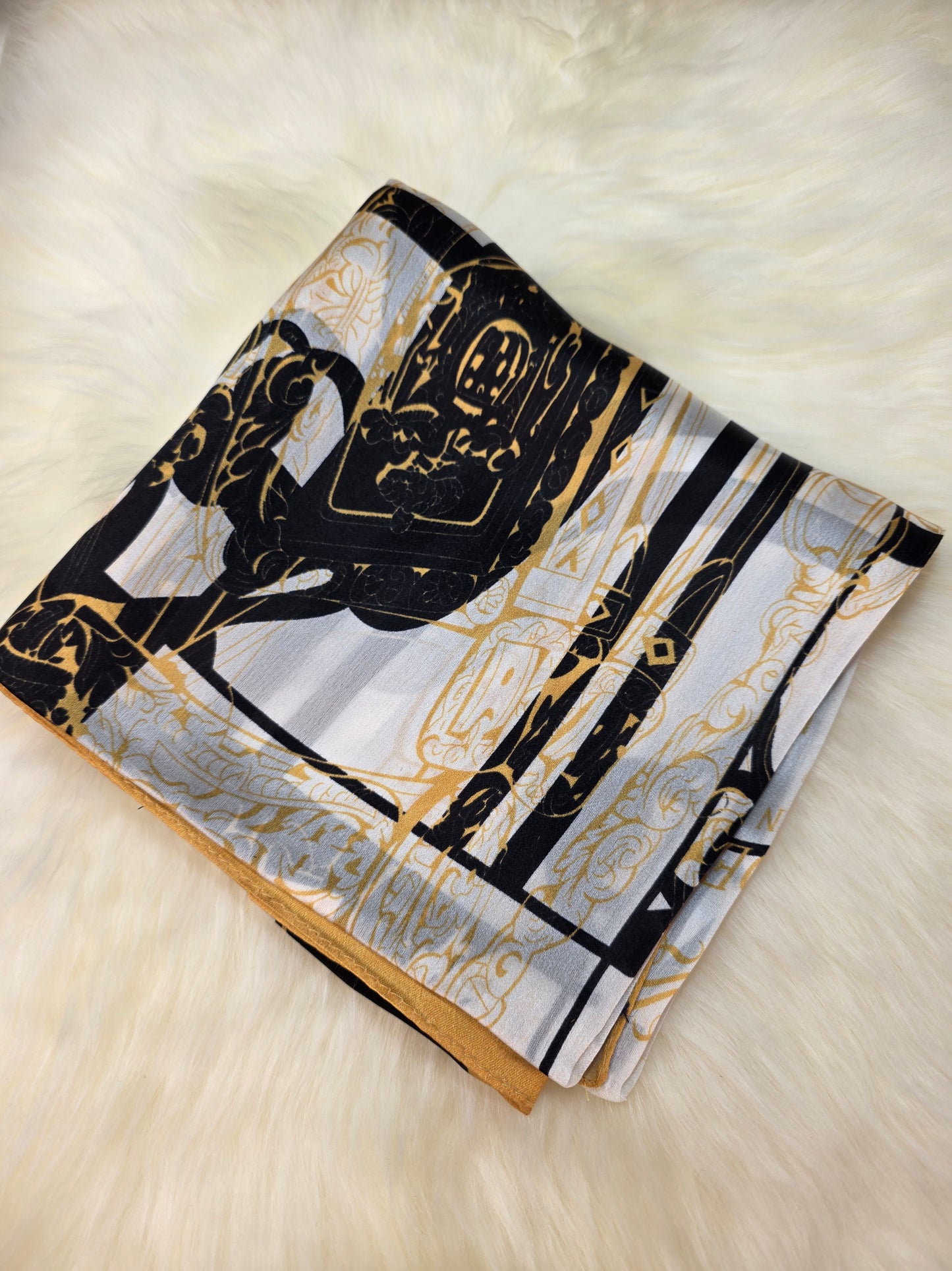 Foulard Soie Premium – Rectangle 170 x 60 cm Jaune et noir