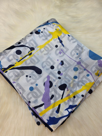 Foulard Soie Premium – Rectangle 170 x 60 cm Jaune Blanc