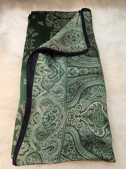 Foulard Soie Premium – Rectangle 170 x 60 cm Vert olive