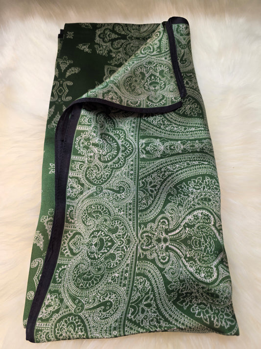 Foulard Soie Premium – Rectangle 170 x 60 cm Vert olive