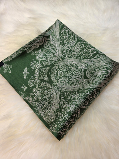Foulard Soie Premium – Rectangle 170 x 60 cm Vert olive