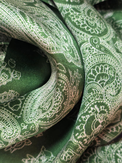 Foulard Soie Premium – Rectangle 170 x 60 cm Vert olive