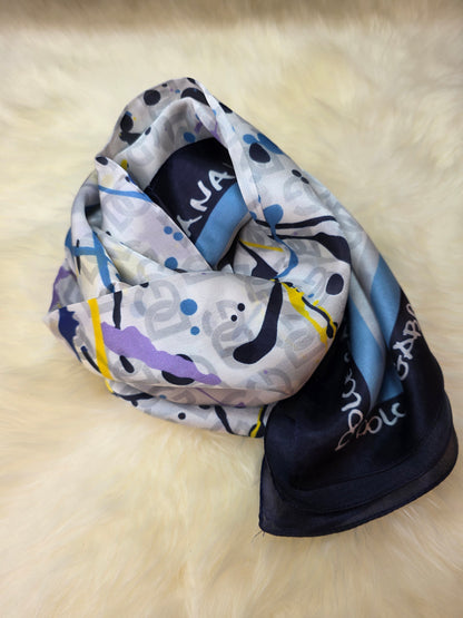 Foulard Soie Premium – Rectangle 170 x 60 cm Jaune Blanc