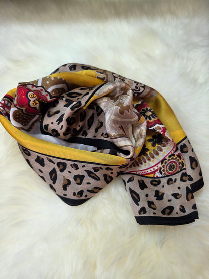 Foulard Soie Premium – Rectangle 170 x 60 cm Noir et jaune