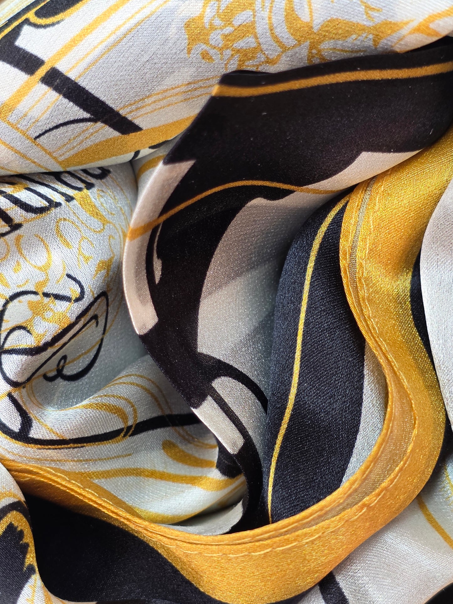 Foulard Soie Premium – Rectangle 170 x 60 cm Jaune et noir