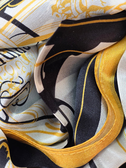 Foulard Soie Premium – Rectangle 170 x 60 cm Jaune et noir