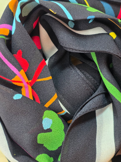 Foulard en Crêpe d'Italie 170×60 cm Noir