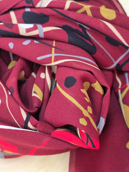 Foulard en Crêpe d'Italie 170×60 cm Bordeaux