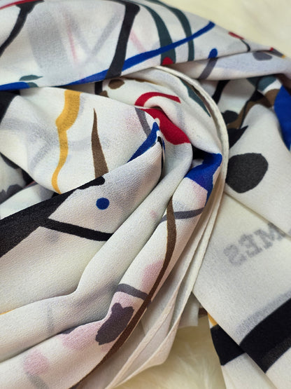 Foulard en Crêpe d'Italie 170×60 cm Beige