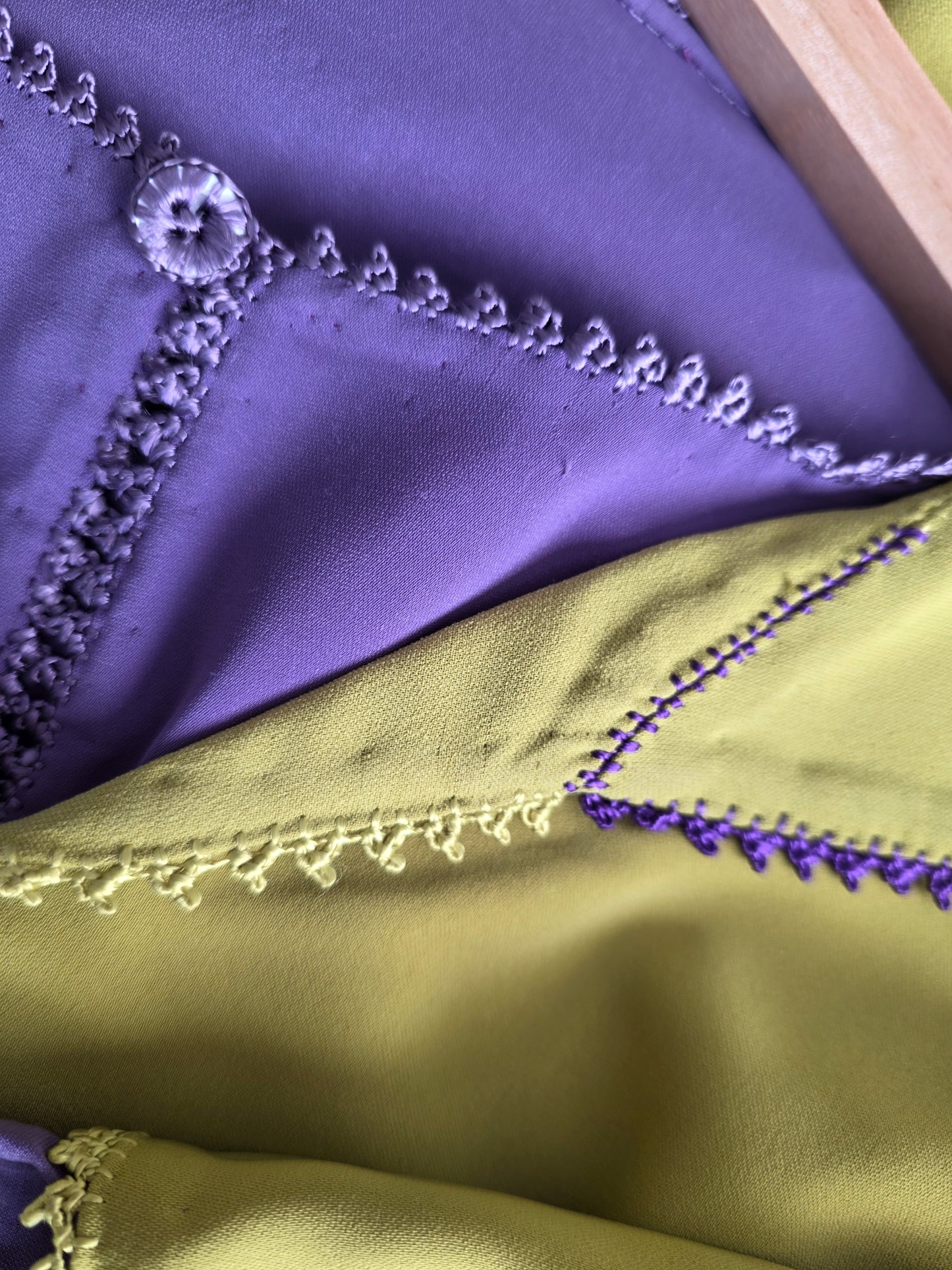 Jellaba deux pièces vert et violet