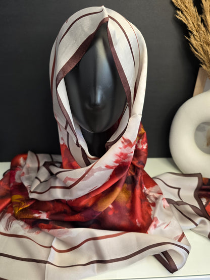 Foulard Soie Premium – Rectangle 170 x 60 cm bordeaux