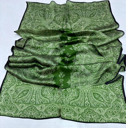 Foulard Soie Premium – Rectangle 170 x 60 cm Vert olive