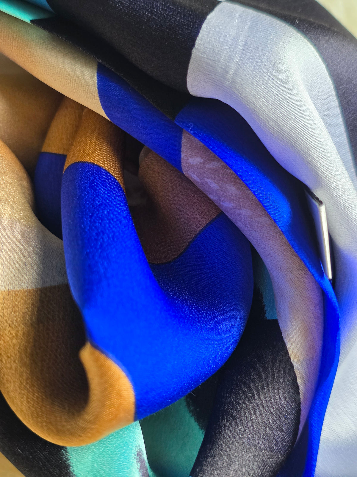 Foulard Soie Premium – Rectangle 170 x 60 cm bleu