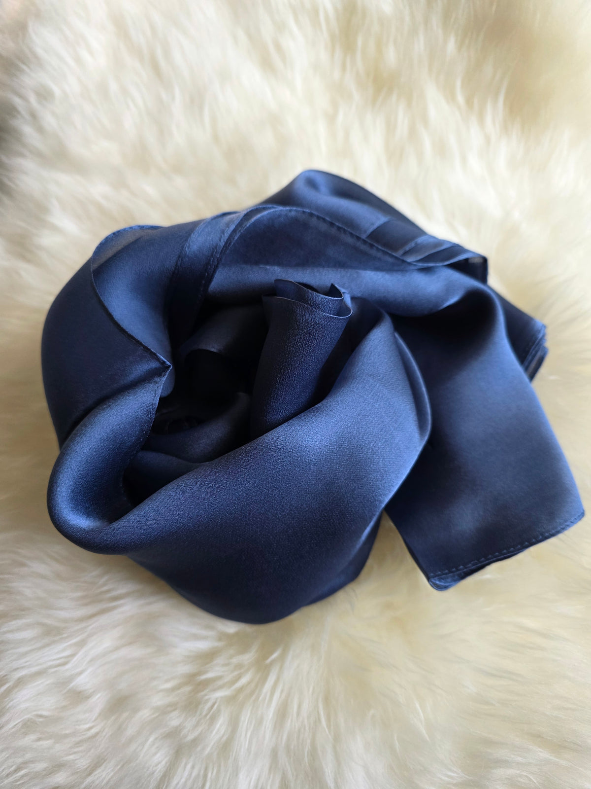Foulard Soie Premium – Rectangle 170 x 60 cm Bleu jean
