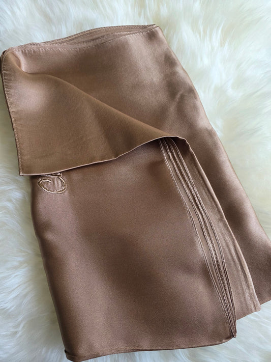 Foulard Soie Premium – Rectangle 170 x 60 cm taupe moka
