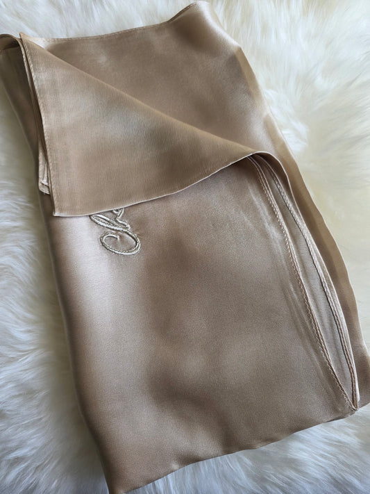 Foulard Soie Premium – Rectangle 170 x 60 cm taupe sable