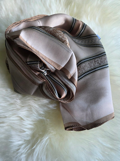 Foulard Soie Premium – Rectangle 170 x 60 cm beige taupe