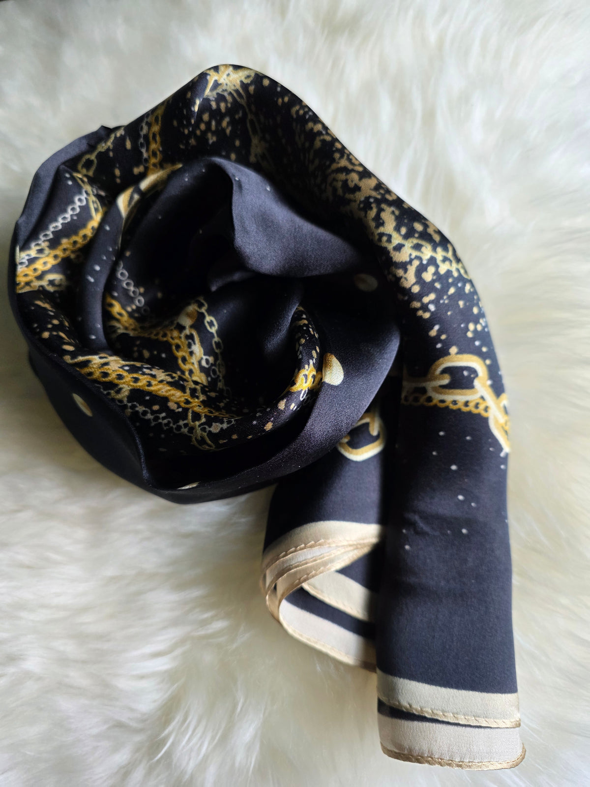 Foulard Soie Premium – Rectangle 170 x 60 cm noir