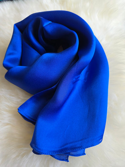 Foulard Soie Premium – Rectangle 170 x 60 cm bleu royal