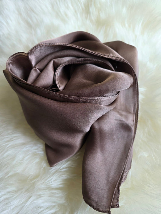 Foulard Soie Premium – Rectangle 170 x 60 cm brun taupe