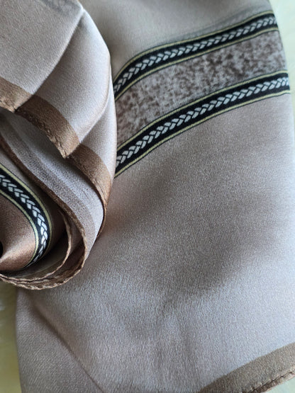 Foulard Soie Premium – Rectangle 170 x 60 cm beige taupe