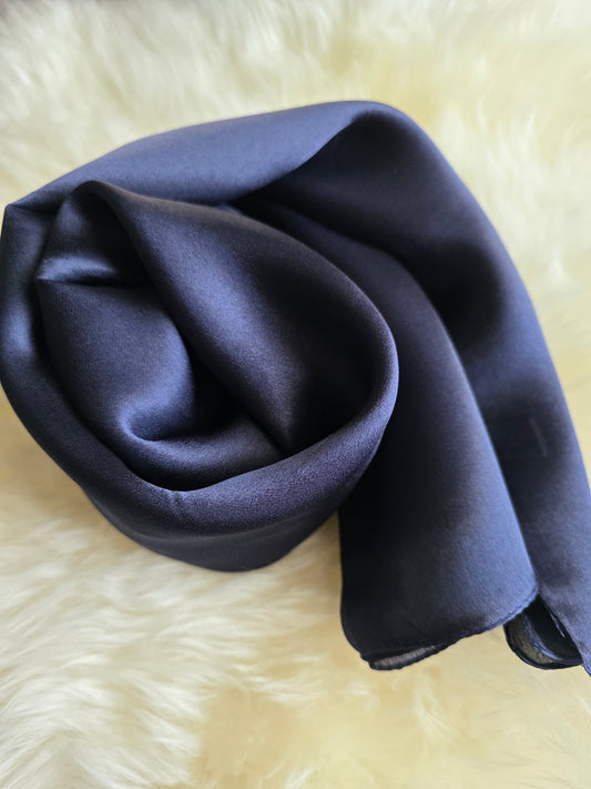 Foulard Soie Premium – Rectangle 170 x 60 cm bleu marin