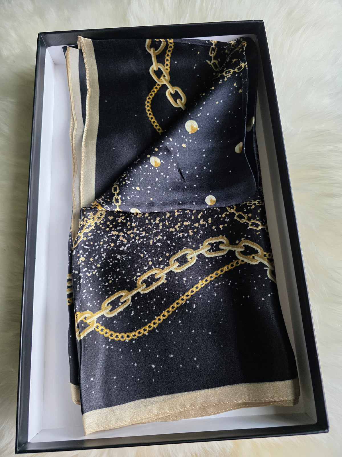 Foulard Soie Premium – Rectangle 170 x 60 cm noir