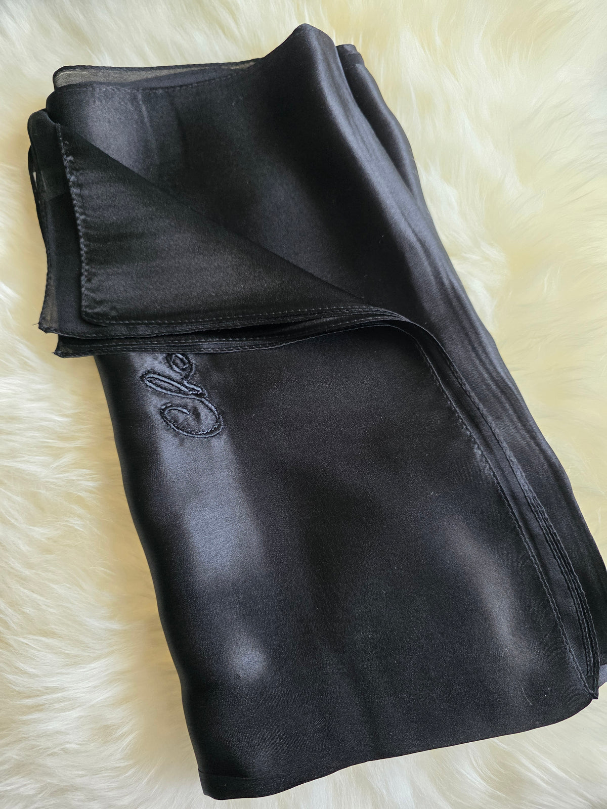 Foulard Soie Premium – Rectangle 170 x 60 cm noir