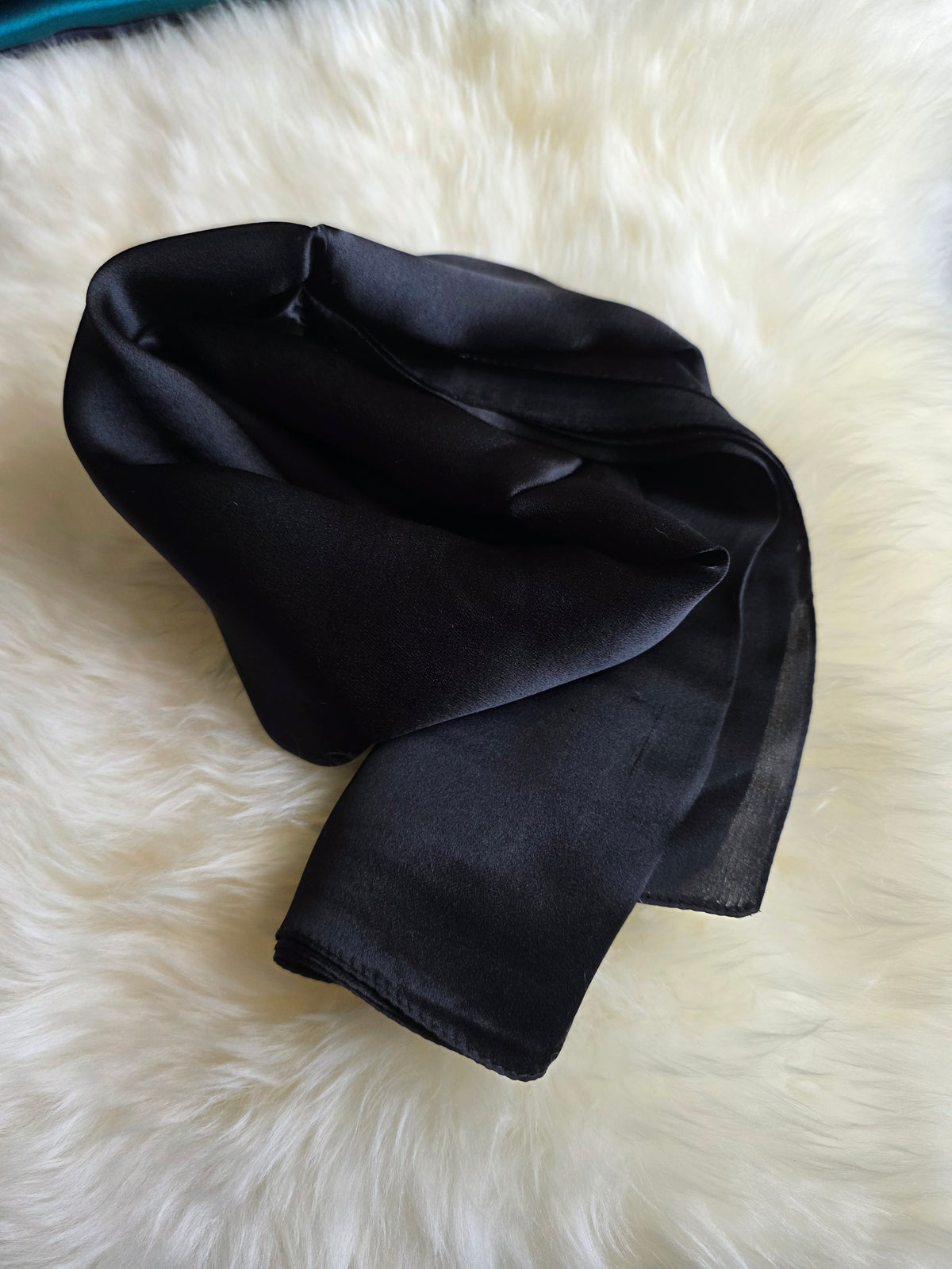 Foulard Soie Premium – Rectangle 170 x 60 cm noir
