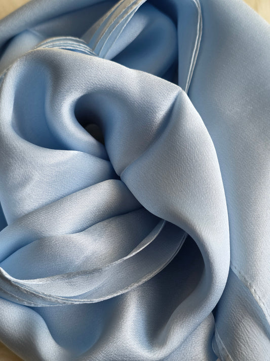 Foulard Soie Premium – Rectangle 170 x 60 cm bleu ciel