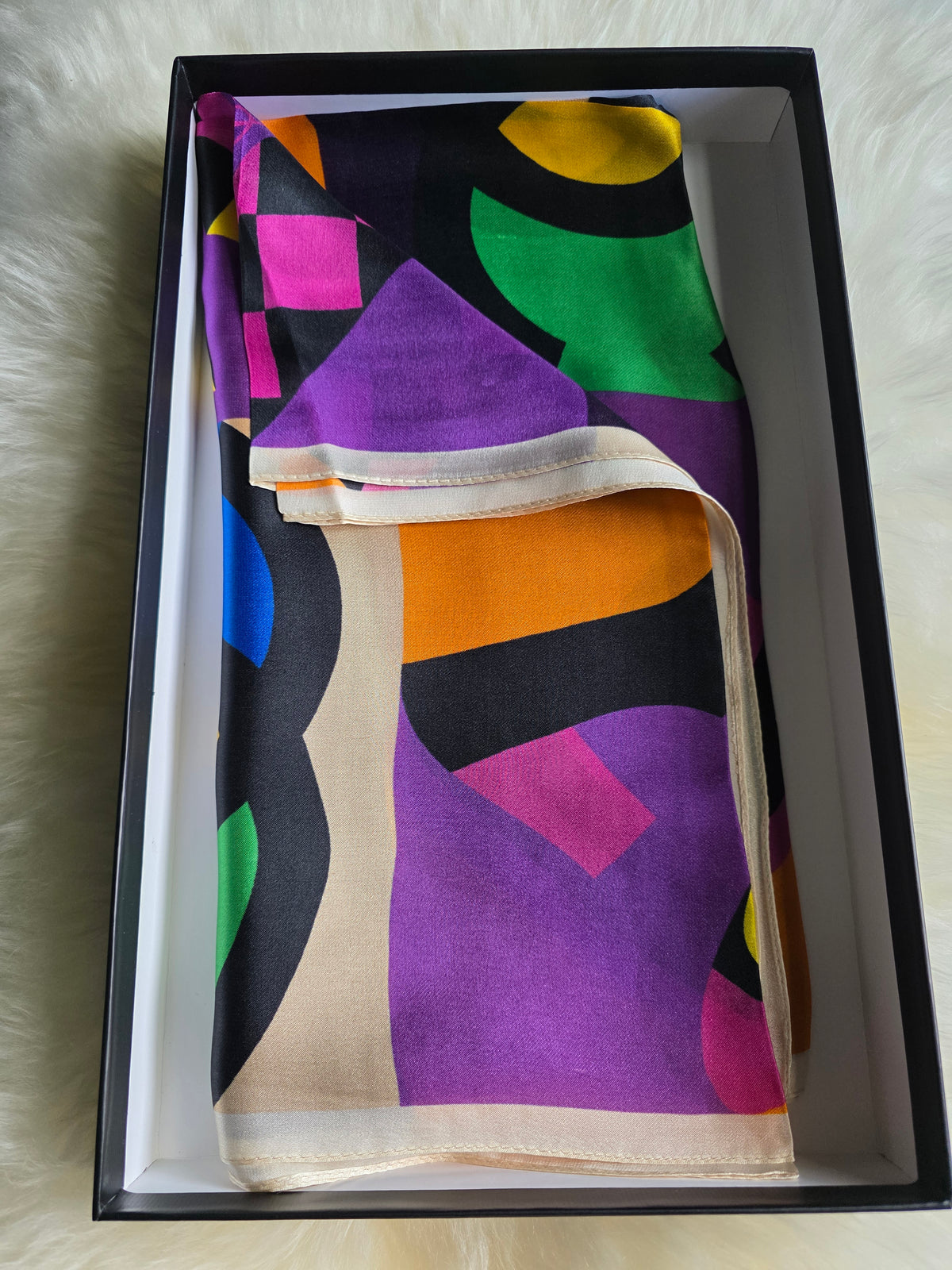 Foulard Soie Premium – Rectangle 170 x 60 cm multicouleur