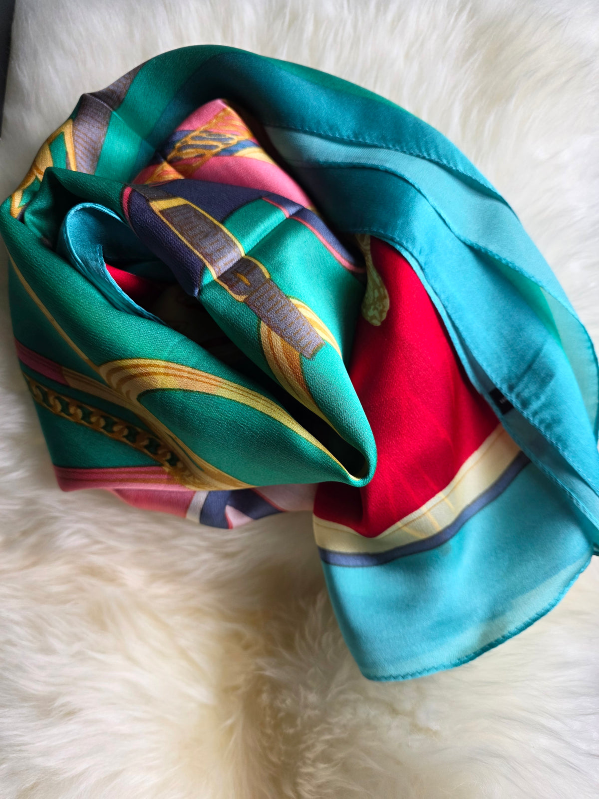 Foulard Soie Premium – Rectangle 170 x 60 cm vert rouge