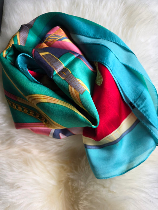Foulard Soie Premium – Rectangle 170 x 60 cm vert rouge