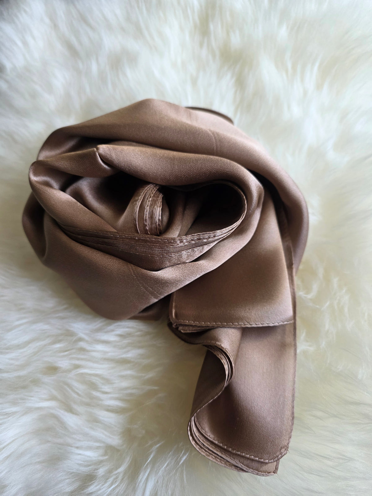 Foulard Soie Premium – Rectangle 170 x 60 cm taupe moka