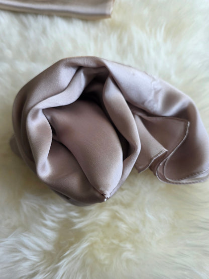Foulard Soie Premium – Rectangle 170 x 60 cm gris taupe