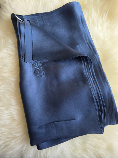 Foulard Soie Premium – Rectangle 170 x 60 cm Bleu jean