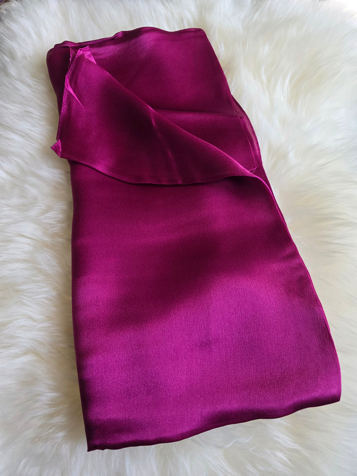 Foulard Soie Premium – Rectangle 170 x 60 cm rose fushia