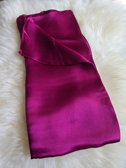 Foulard Soie Premium – Rectangle 170 x 60 cm rose fushia