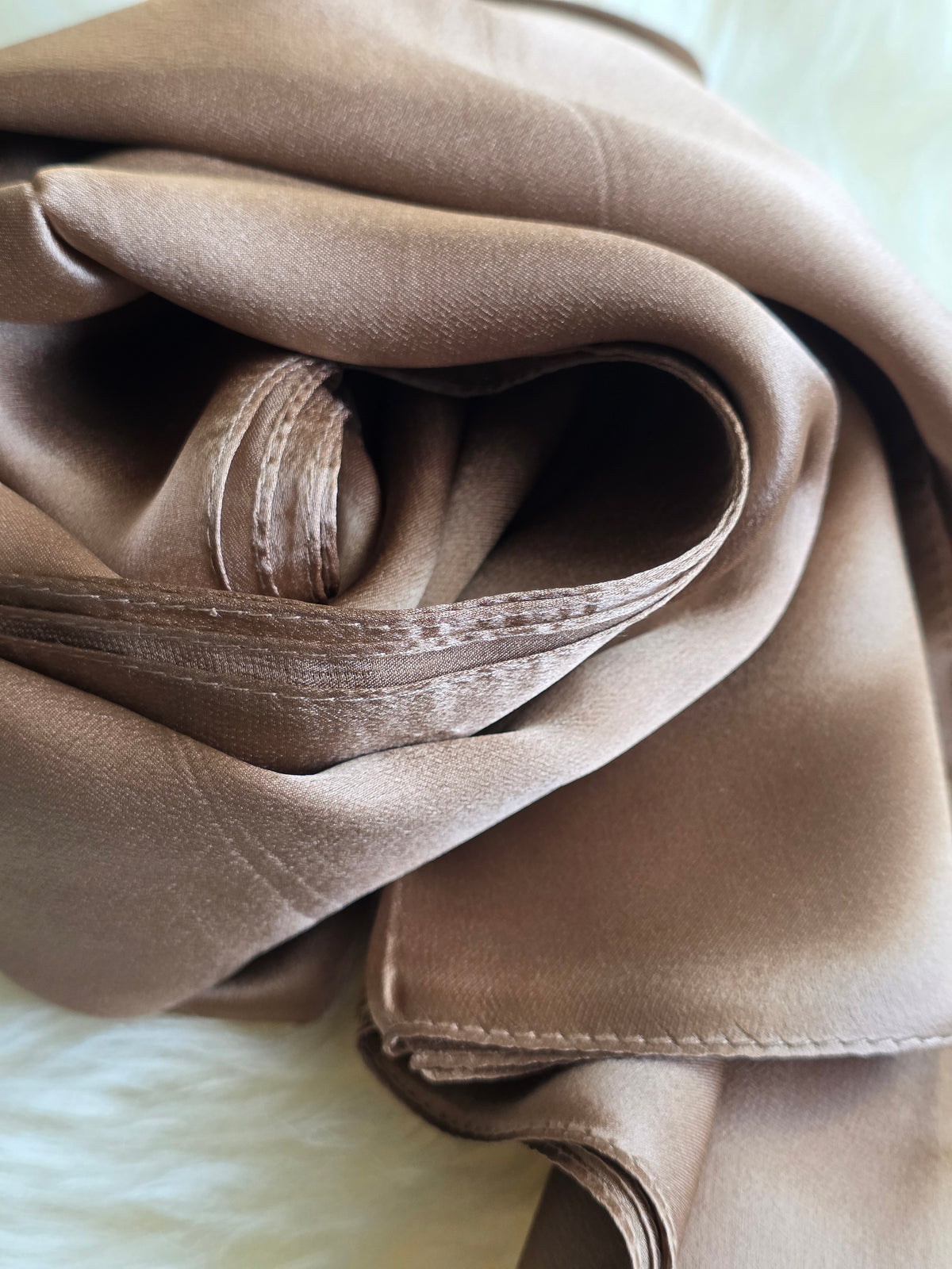 Foulard Soie Premium – Rectangle 170 x 60 cm taupe moka